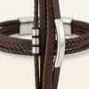 Pulsera Curva Plateada Café