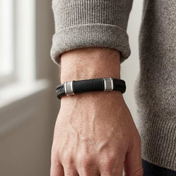Pulsera Ébano Plateado