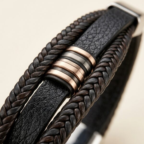 Pulsera Barras Bronce Negra