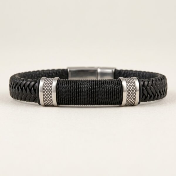 Pulsera Ébano Plateado