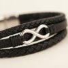 Gemini_Generated_Image_vnau3vnau3vnau3v Pulsera Negra con Infinito Plateado
