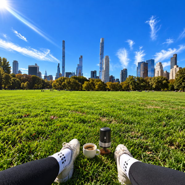 Café y molinillo frente a Nueva York Molinillo de café eléctrico portátil recargable USB-C | HAS