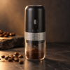 Molinillo de café negro con depósito transparente-2 Molinillo de café eléctrico portátil recargable USB-C | HAS